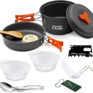 Camping Cookware Mess Kit Set with stove