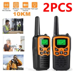 2PCS Handheld Walkie Talkie Radio Long Range 100 Mile Two Way Radio